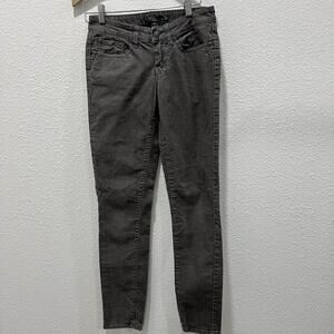 PrAna Women's Gray Corduroy Skinny Pants Size 0 Stretch Mid Rise Casual